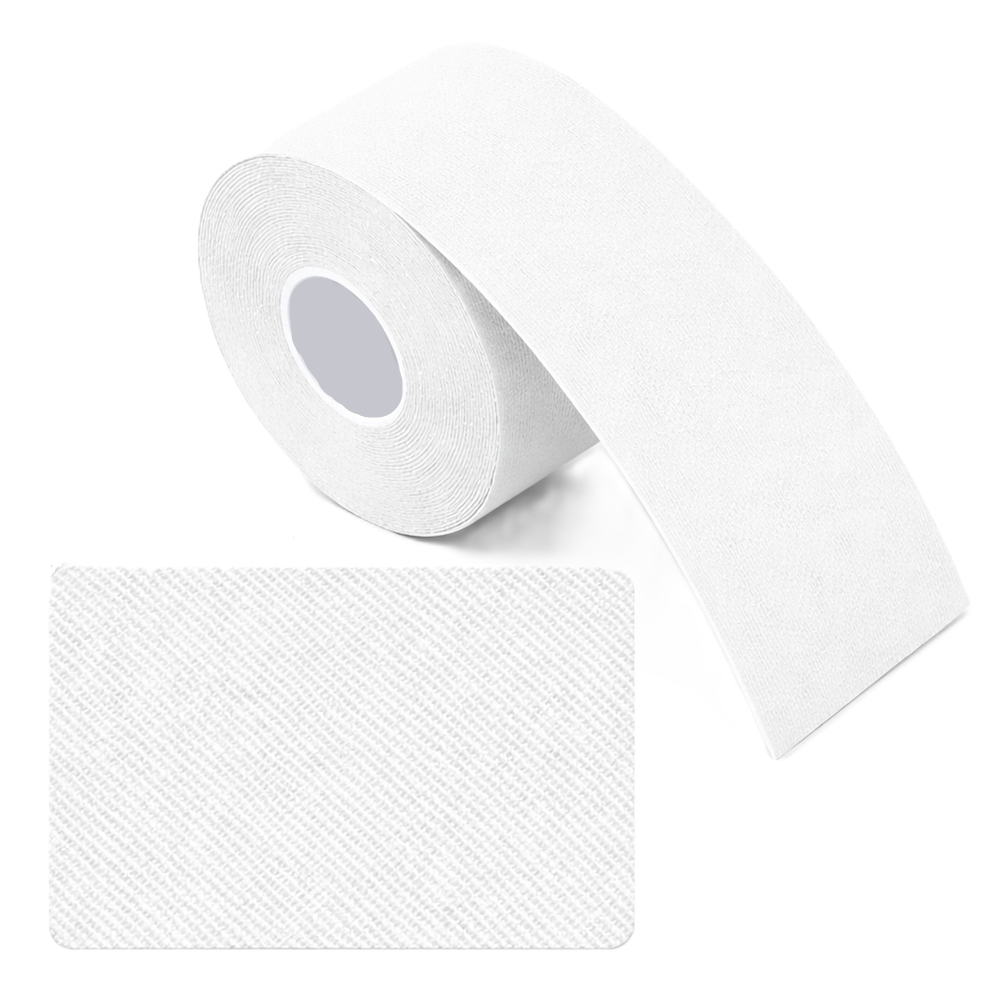 Kineziológiai tapasz – 5 cm × 5 m izom- és ízülettámasztó sport szalag fájdalomcsillapításhoz és regenerációhoz – fehér (BLLV)