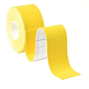 Kineziológiai tapasz – 5 cm × 5 m izom- és ízülettámasztó sport szalag fájdalomcsillapításhoz és regenerációhoz - sárga (FX) (BLLV) - Image 3