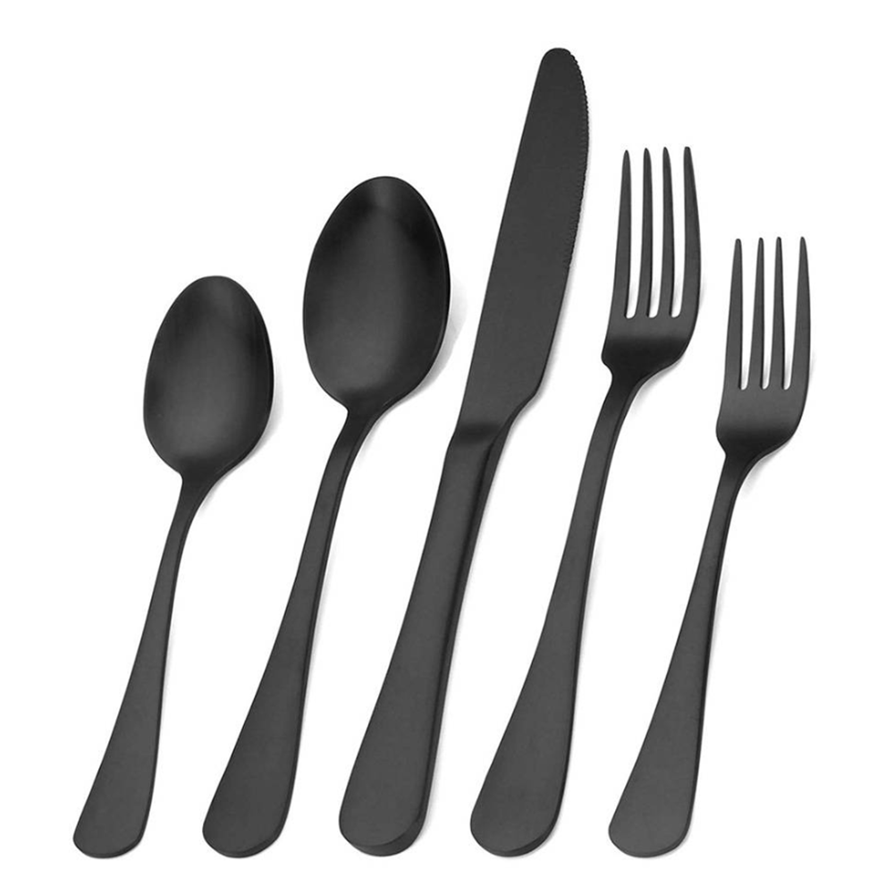 Matt fekete evőeszköz készlet – 5 darabos elegáns modern szett (BLLV)4