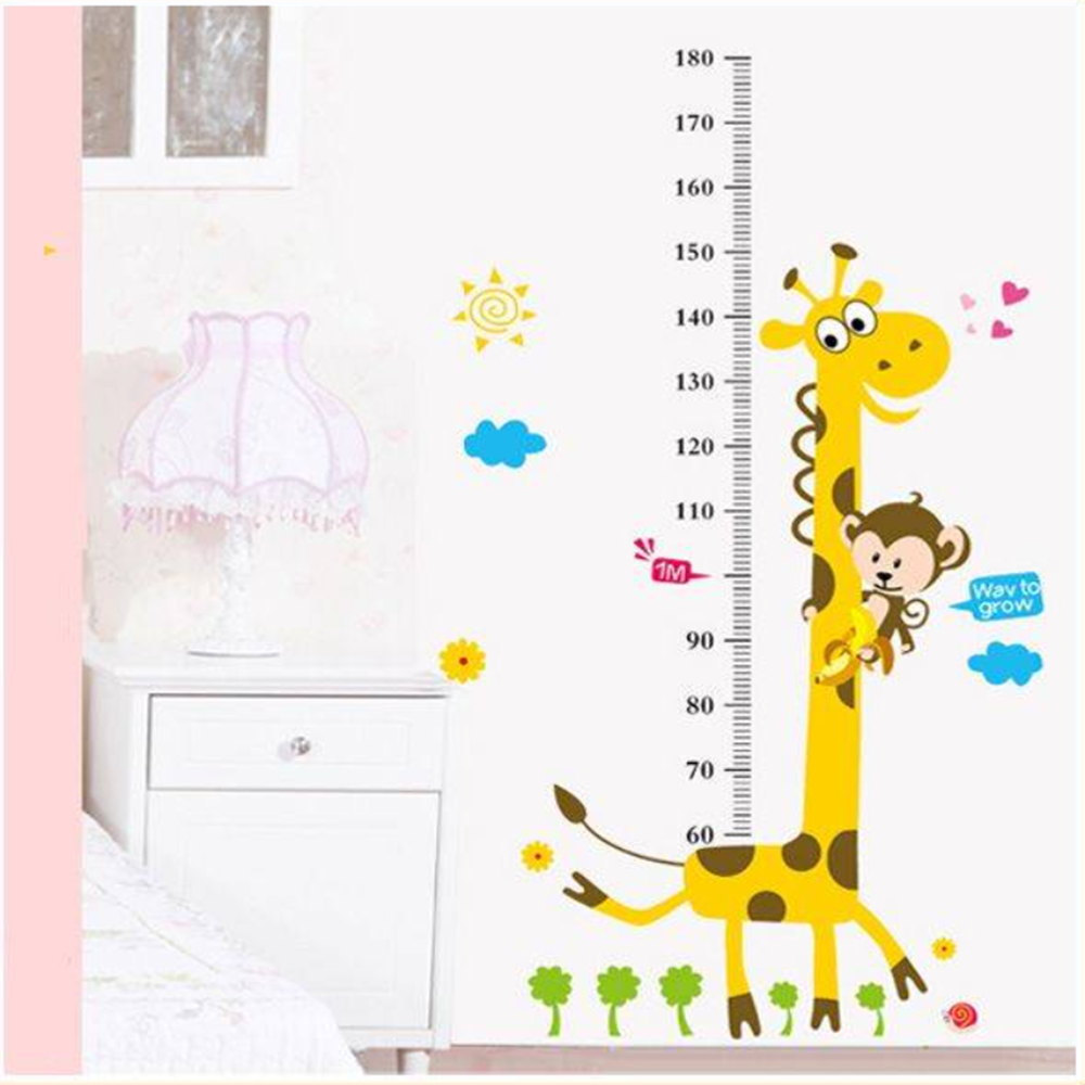 Mókás zsiráfos–majmos falmatrica gyerekszobába – magasságmérő centiméterrel, 88×180 cm, vidám dekoráció (BLLV)3