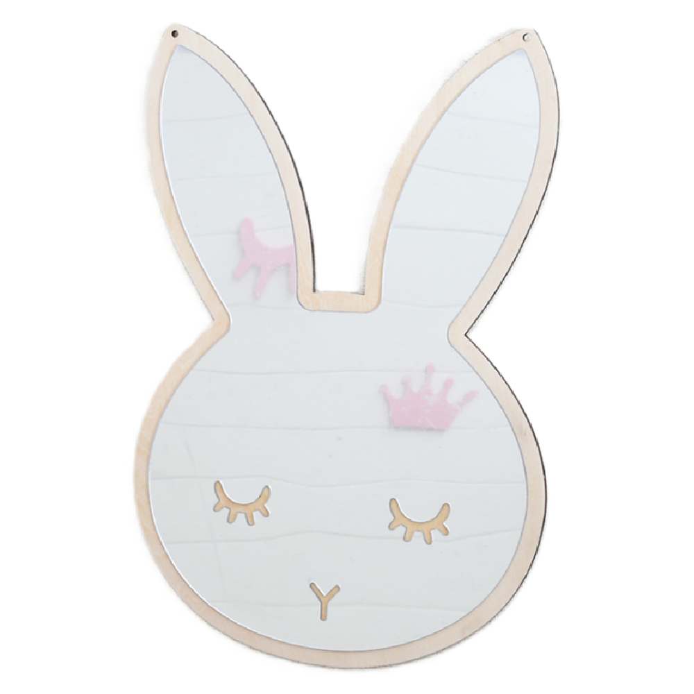 Nyuszi formájú gyerekszoba fali tükör – aranyos dekoráció babaszobába és gyerekszobába (BLLV)1