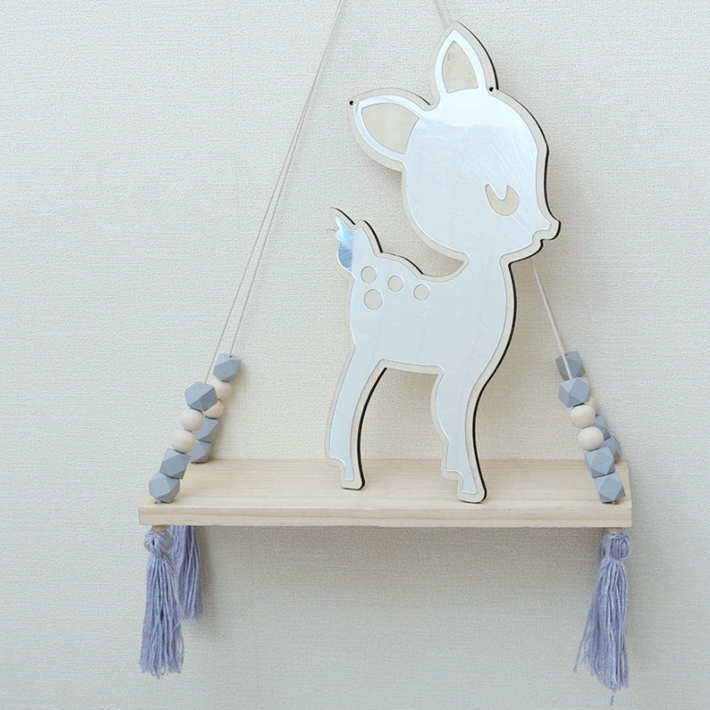 Őzike formájú gyerekszoba fali tükör – aranyos dekoráció babaszobába és gyerekszobába (BLLV)