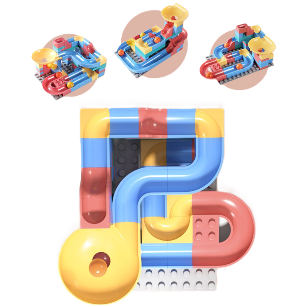 Tumama golyófutam építőkocka készlet – kreatív labdapálya játék gyerekeknek (BBLV)