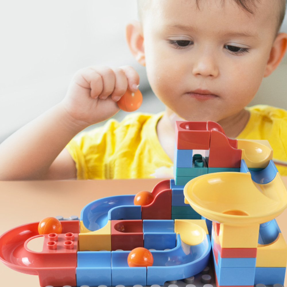 Tumama golyófutam építőkocka készlet – kreatív labdapálya játék gyerekeknek (BBLV)2