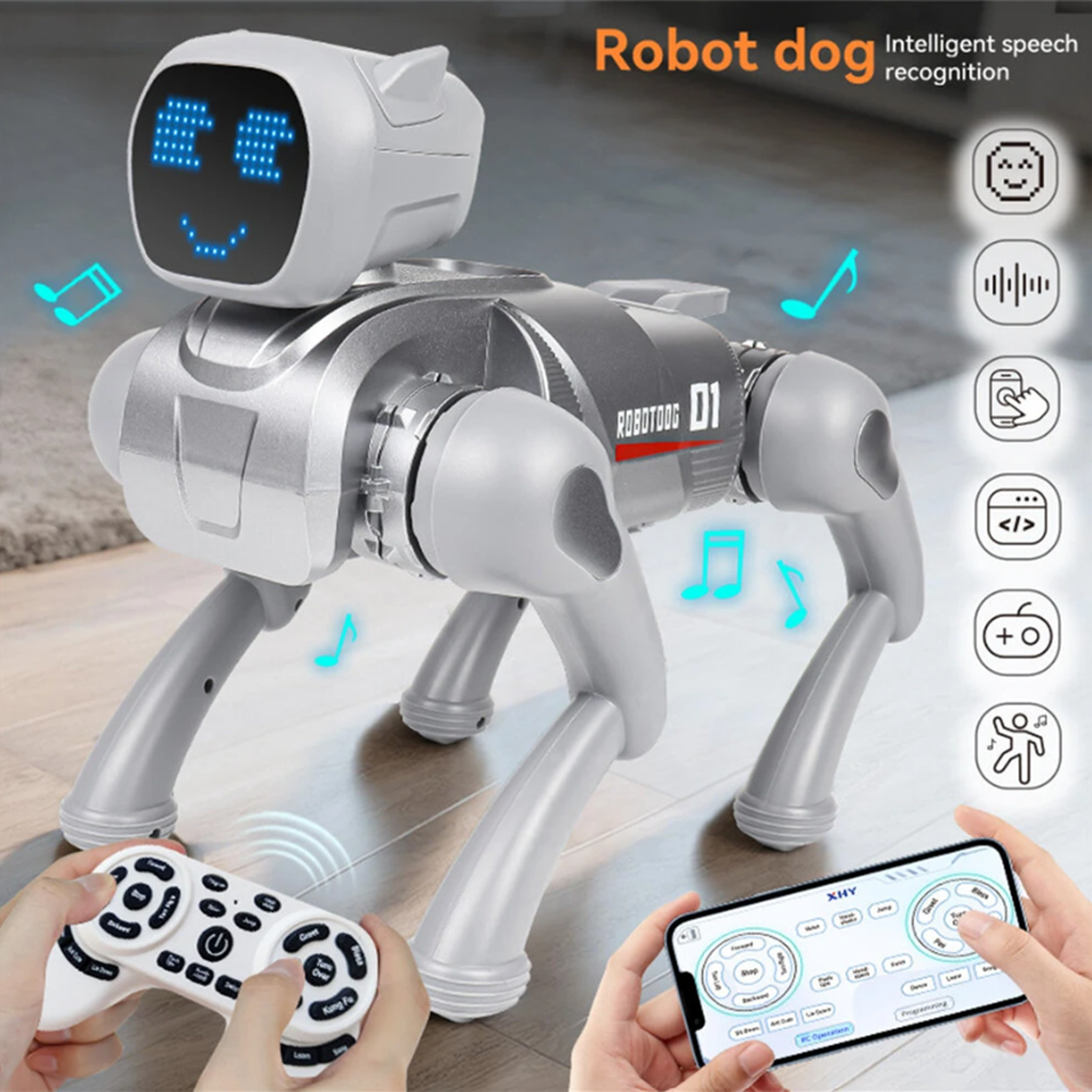 Cybermancs intelligens robot kutya 2.4GHz távirányítóval – interaktív AI játék bluetooth és app vezérléssel gyerekeknek (THM) 2
