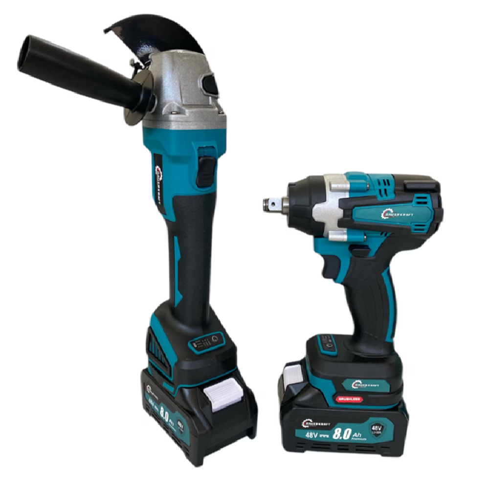 Dauerkraft 48V akkus szerszámgép csomag – sarokcsiszoló + ütvecsavarozó, 2×8Ah (FX)1