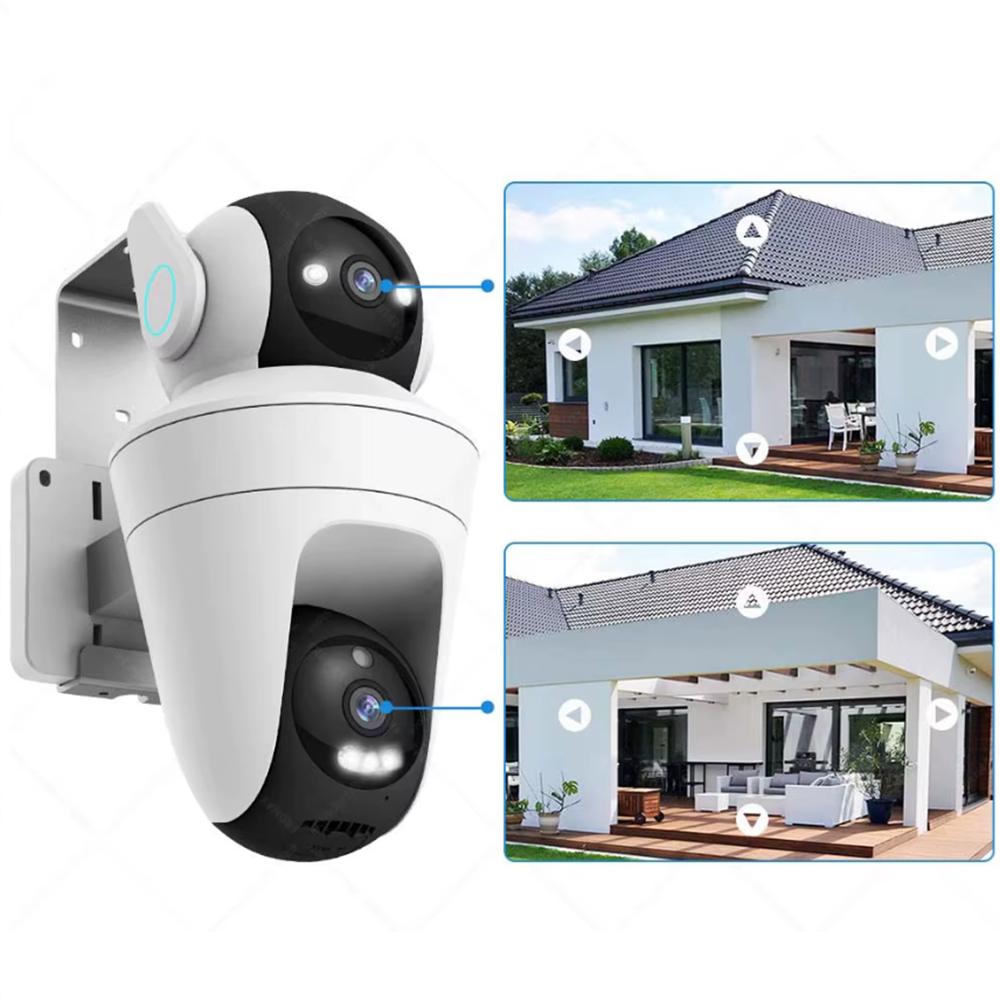 Dupla kamerás intelligens PTZ WiFi biztonsági kamera otthonra és irodába 4