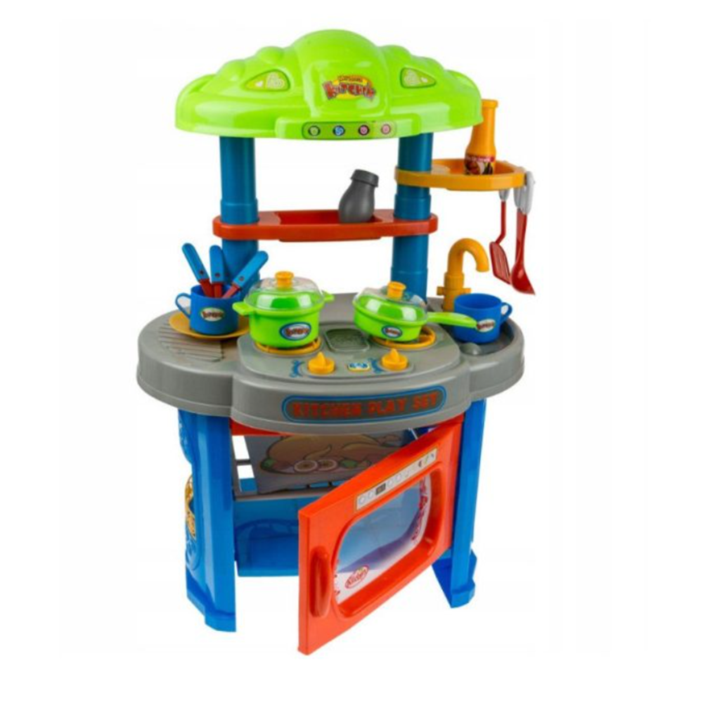 Én Kicsi Konyhám – Műanyag játékkonyha kis séfeknek 76 cm hang- és fényeffektes gyerek konyha rengeteg kiegészítővel (BBMJ) 3