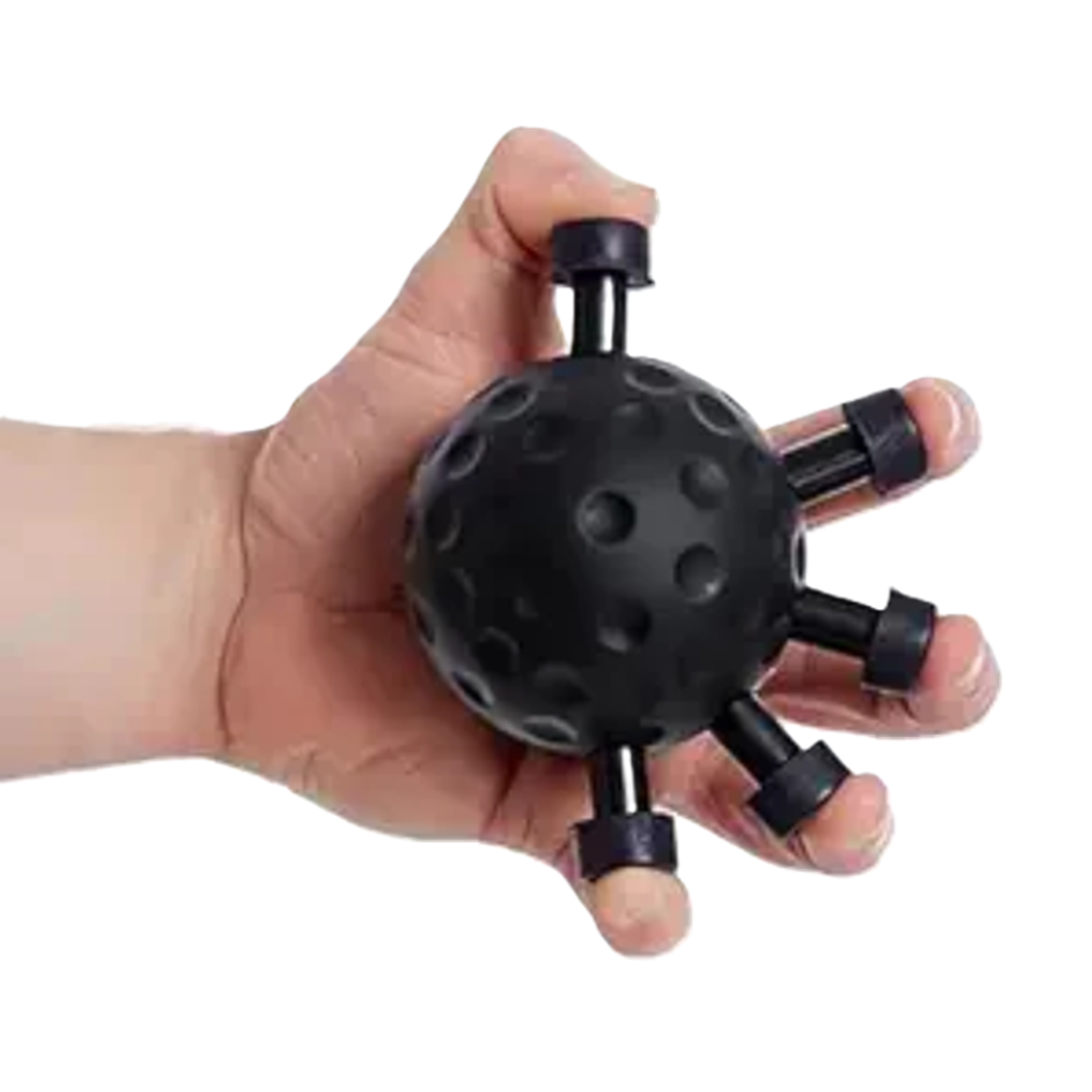 Ergonomikus kézerősítő és stresszoldó masszázslabda ujjtámaszokkal 1