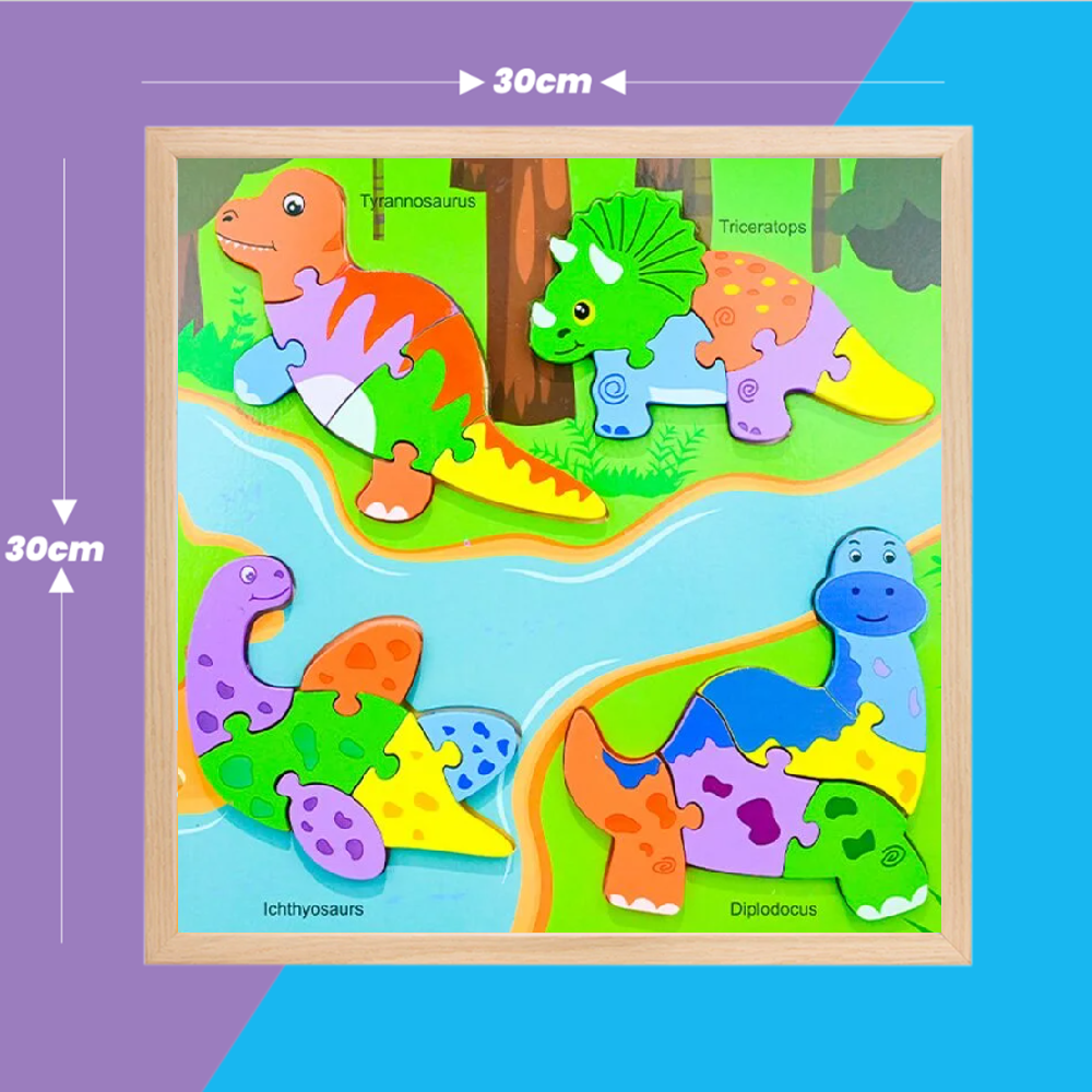 Fa állatos kirakó játék gyerekeknek készségfejlesztő fa puzzle 2 éves kortól 4 az 1-ben oktató kirakós (BBMJ) 5