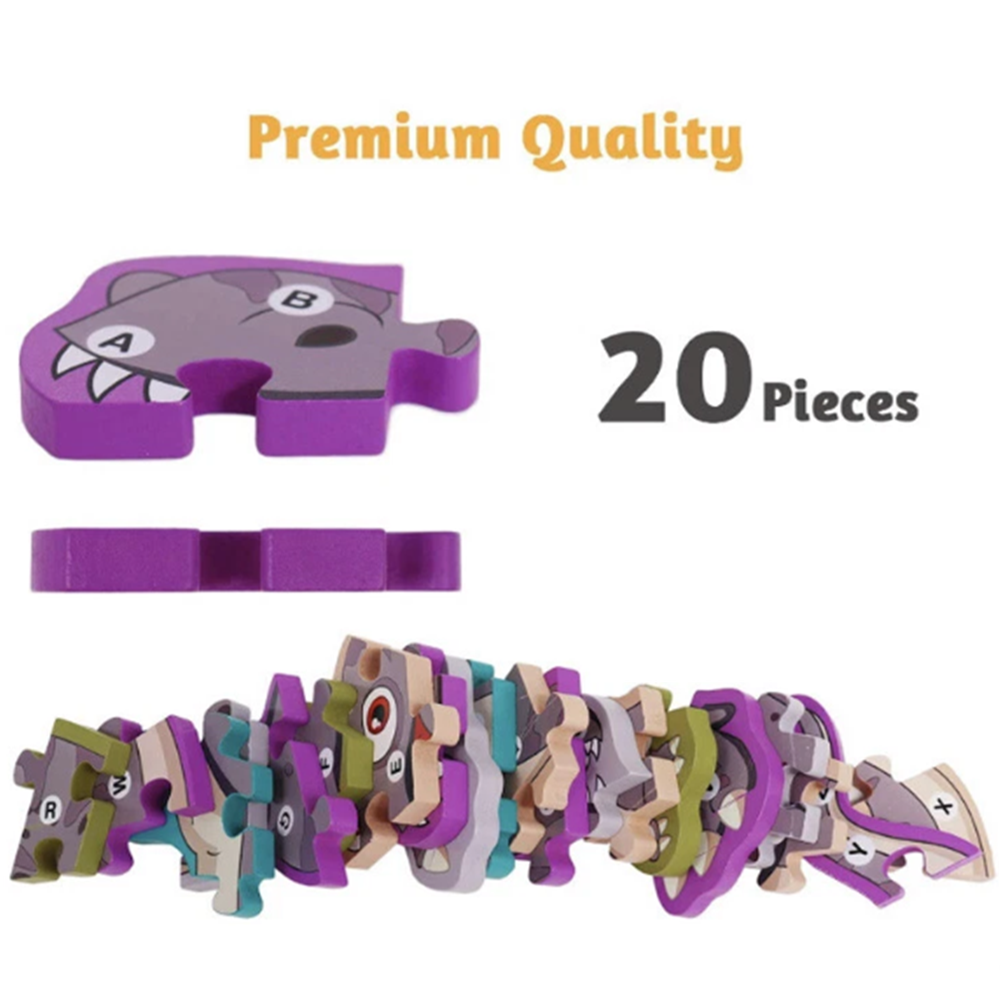 Fa t-rex dinoszaurusz puzzle, 10 db oktató játék kisgyerekeknek (BBMJ) 5