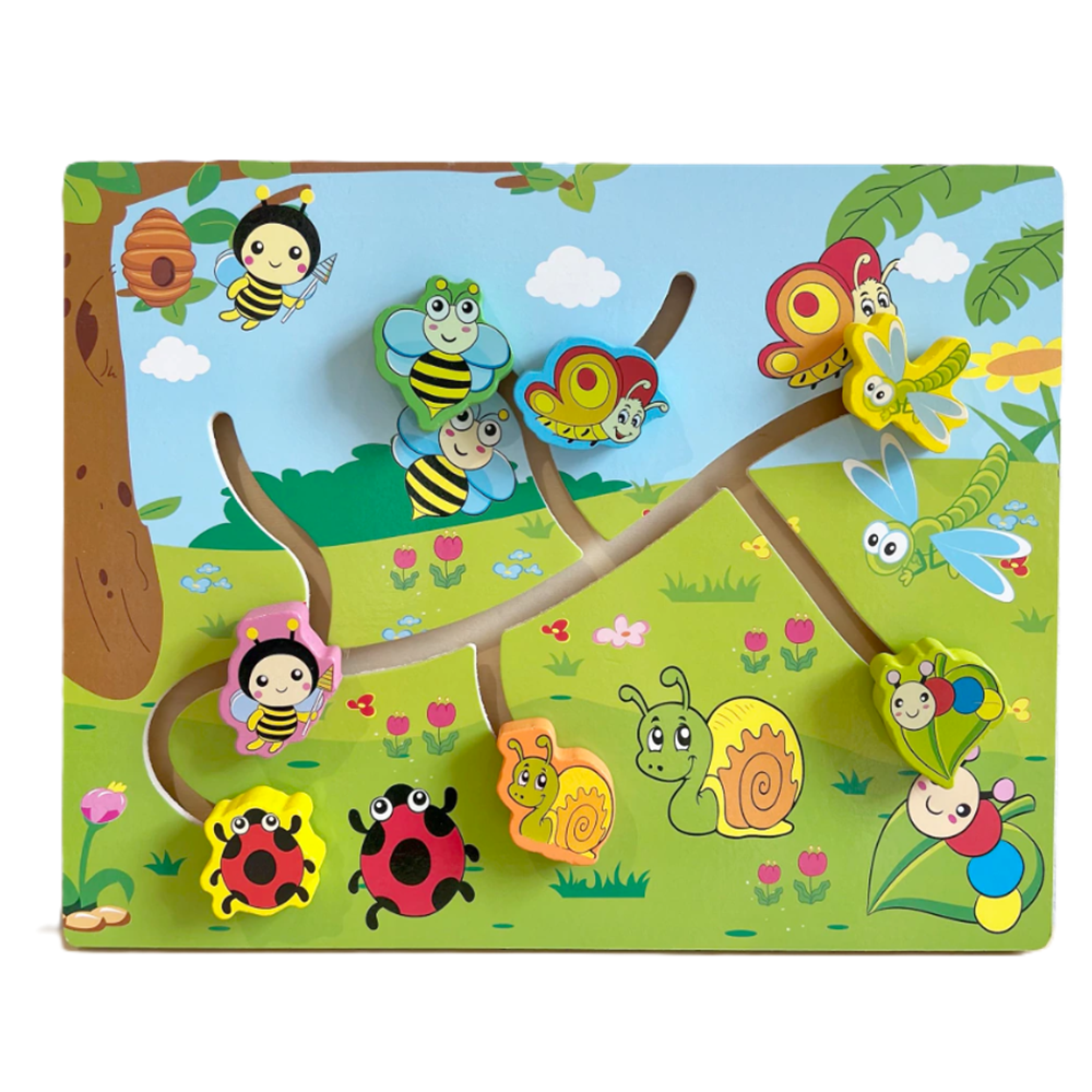 Fajáték útkereső kirakó kisgyermekeknek készségfejlesztő fa puzzle játék (BBMJ) 2