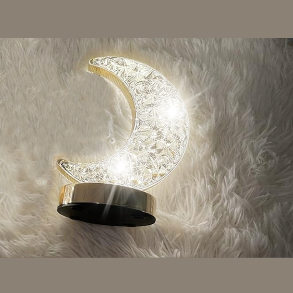 Félhold asztali lámpa – érintésvezérelt, 3 színű, újratölthető led éjszakai fény usb-vel 5