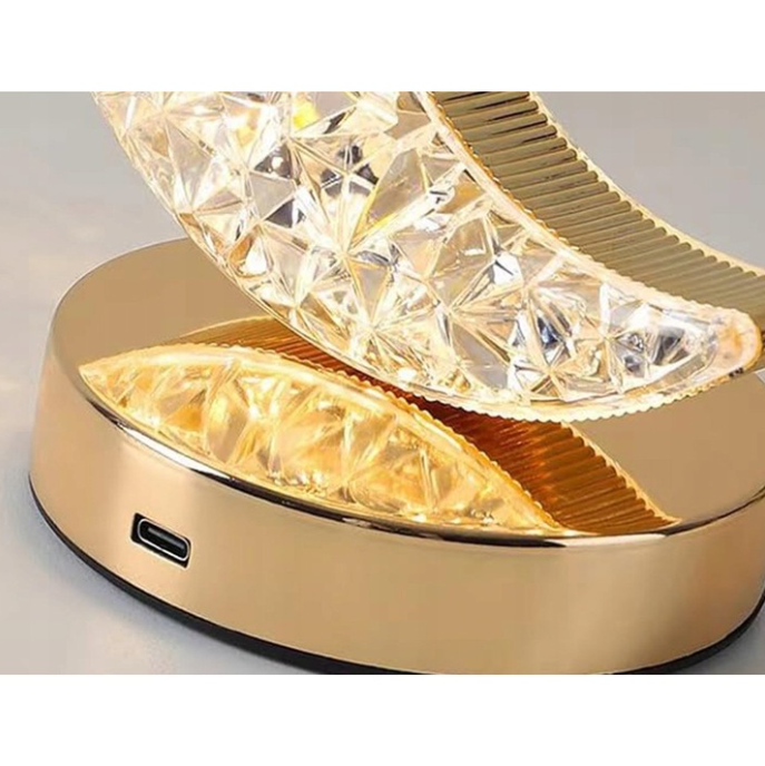 Félhold asztali lámpa – érintésvezérelt, 3 színű, újratölthető led éjszakai fény usb-vel 7