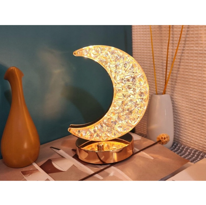 Félhold asztali lámpa – érintésvezérelt, 3 színű, újratölthető led éjszakai fény usb-vel 8