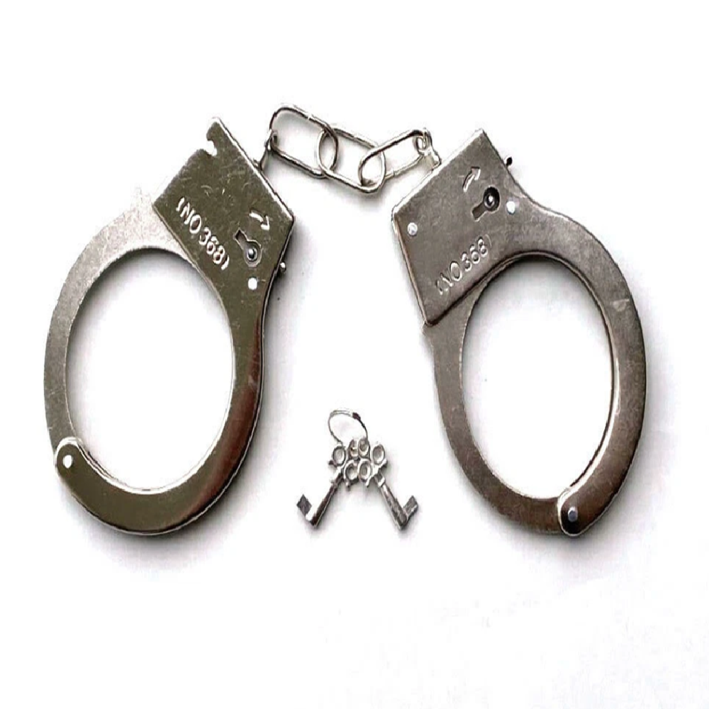 Fém bilincs kulcsokkal – rendőr jelmez kiegészítő gyerekeknek és felnőtteknek, party kellék szerepjátékhoz (BBMJ) 2
