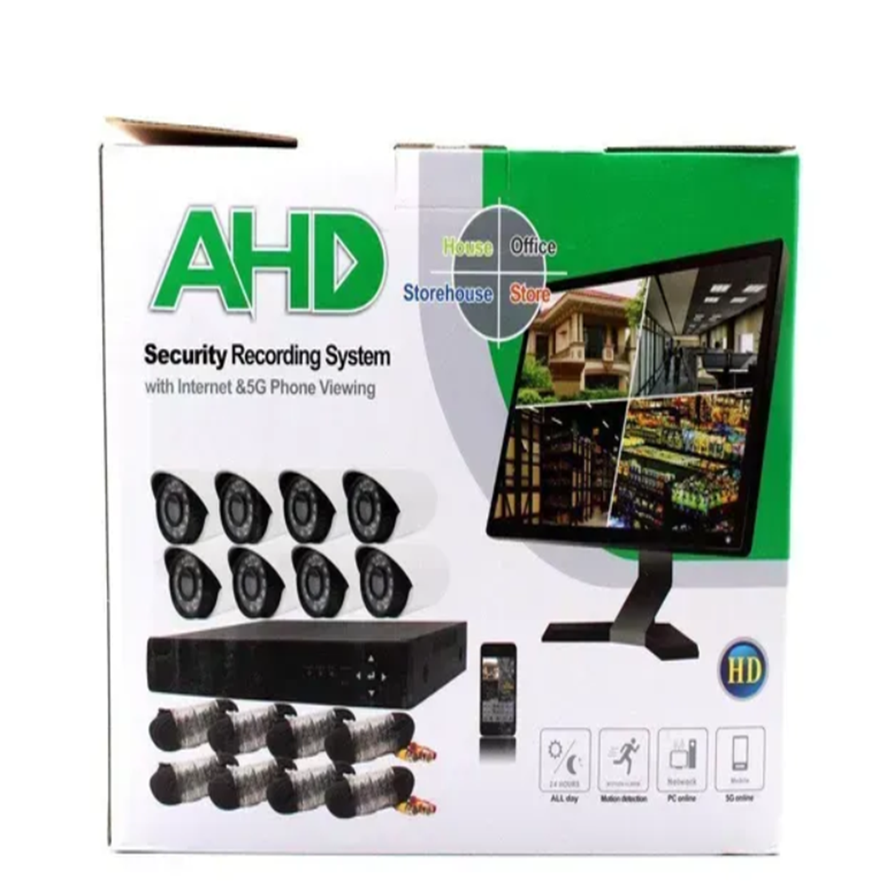 Full AHD CCTV 8 kamerás komplett biztonsági megfigyelő rendszer FULL HD 1