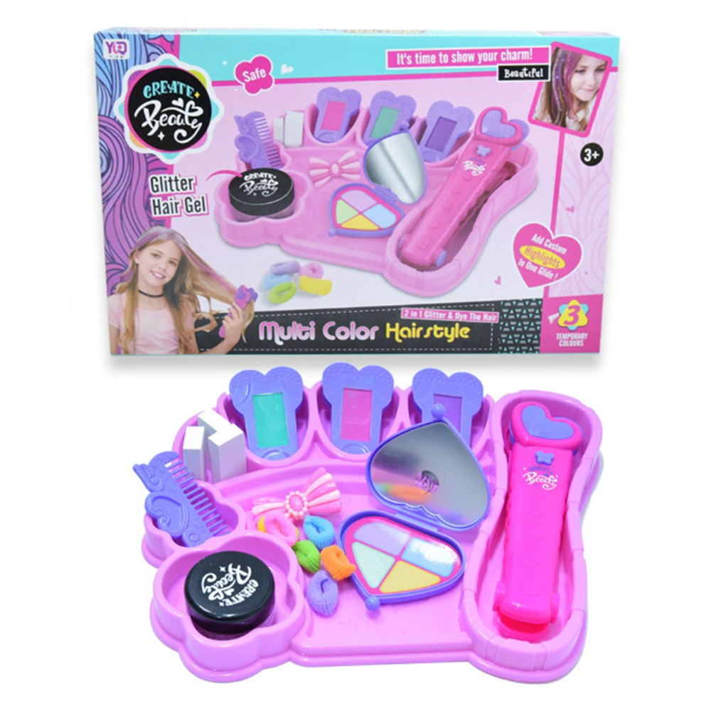 Gyerek hajszínező kréták hajvasalóval – csillámos hajdekoráló szett (BBJ) 1