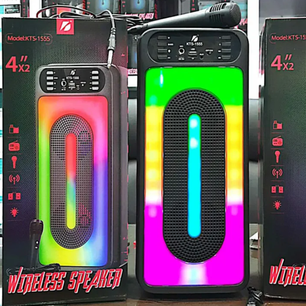 Hordozható vezeték nélküli bluetooth hangszóró mikrofonnal, rgb led világítással és beépített mikrofonnal 3