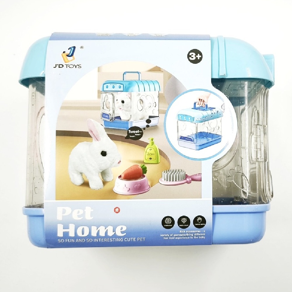 Imádnivaló fehér nyuszi hordozható babakék állattáskával és kiegészítőkkel (BBMJ) 10