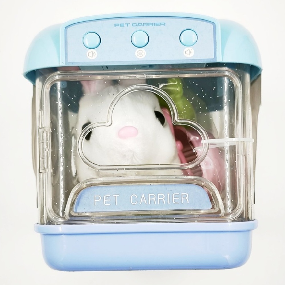 Imádnivaló fehér nyuszi hordozható babakék állattáskával és kiegészítőkkel (BBMJ) 6