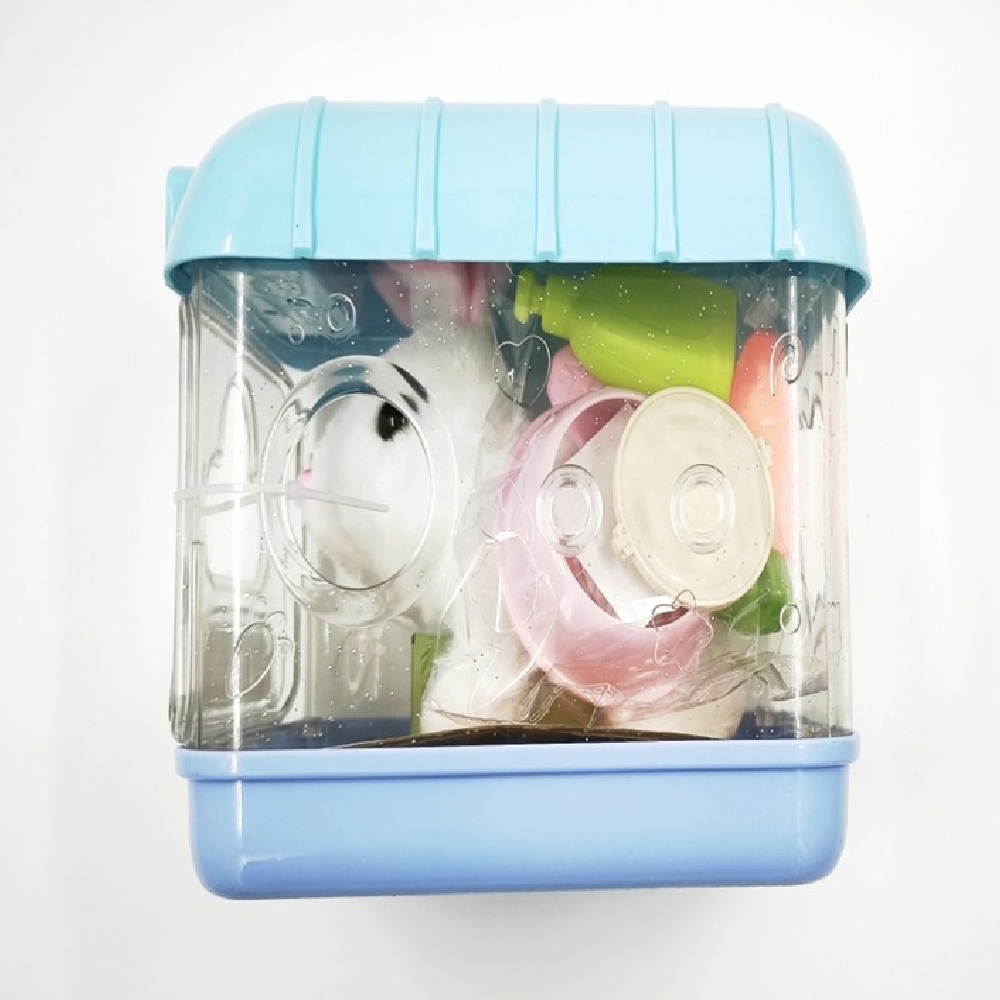 Imádnivaló fehér nyuszi hordozható babakék állattáskával és kiegészítőkkel (BBMJ) 9