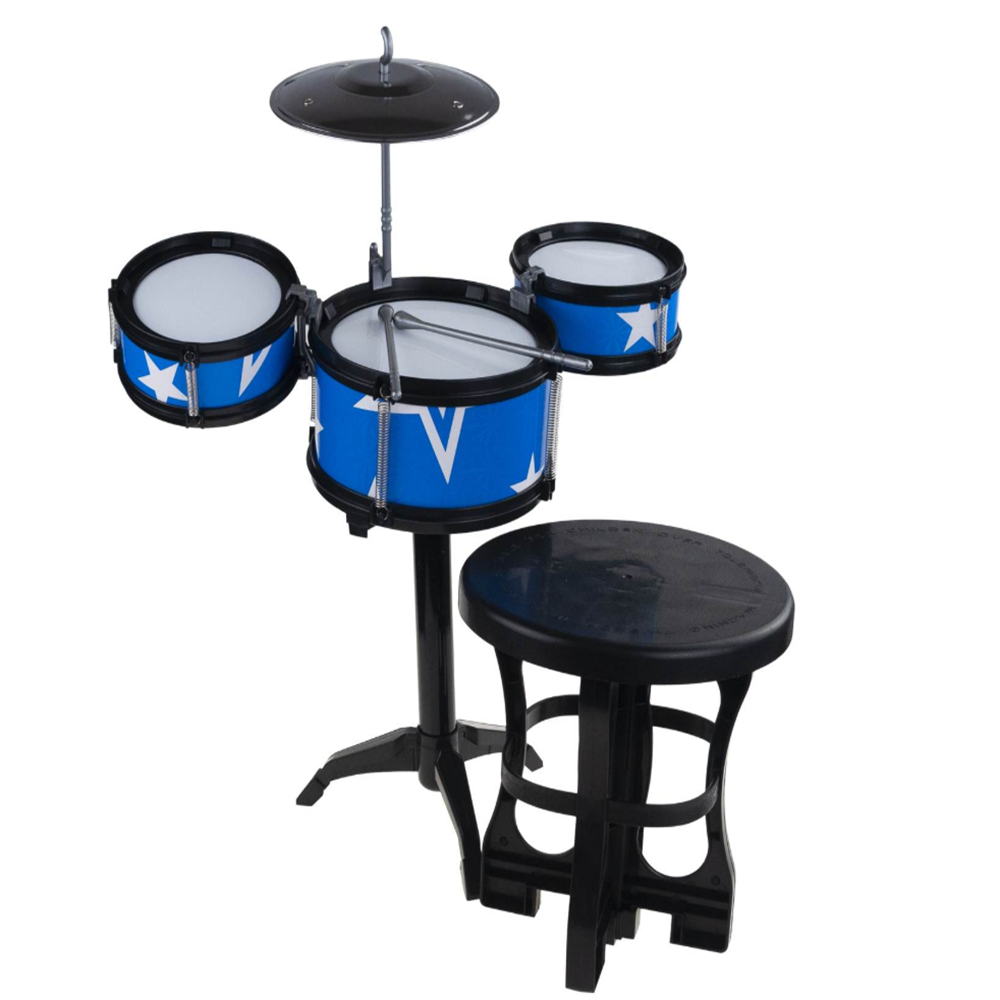 Music world 3 részes gyerek dobfelszerelés székkel – dob szett tányérral és dobverőkkel 3 éves kortól (BBJ) 4