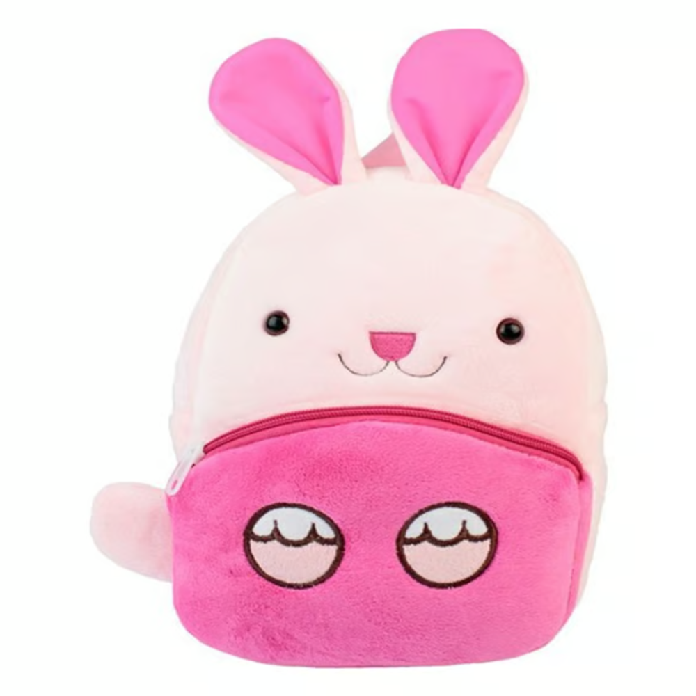 Rózsaszín nyuszi plüss hátizsák gyerekeknek óvodai és iskolai használatra (BBMJ) 5