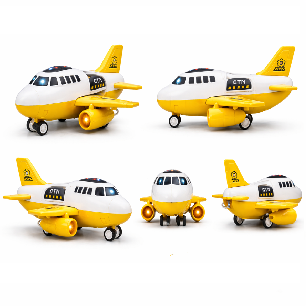 Szárnyas kommandó rendőrségi teherszállító repülő játék – cargo szállító játékszett gyerekeknek, sárga (BBJ) 3