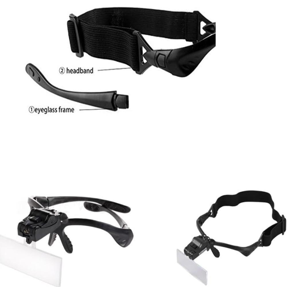 Szemüveg nagyító fejpánttal led világítással precíziós munkákhoz 6