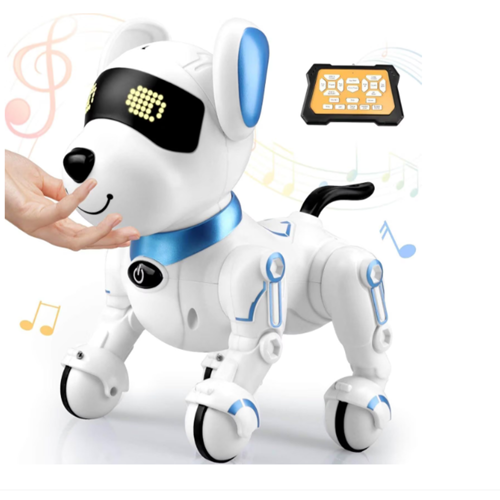 TurboTappancs kék távirányítós robot kutya – interaktív, hang- és fényeffektes, USB újratölthető okos kutyajáték 8 éves kortól (BBJ) 5