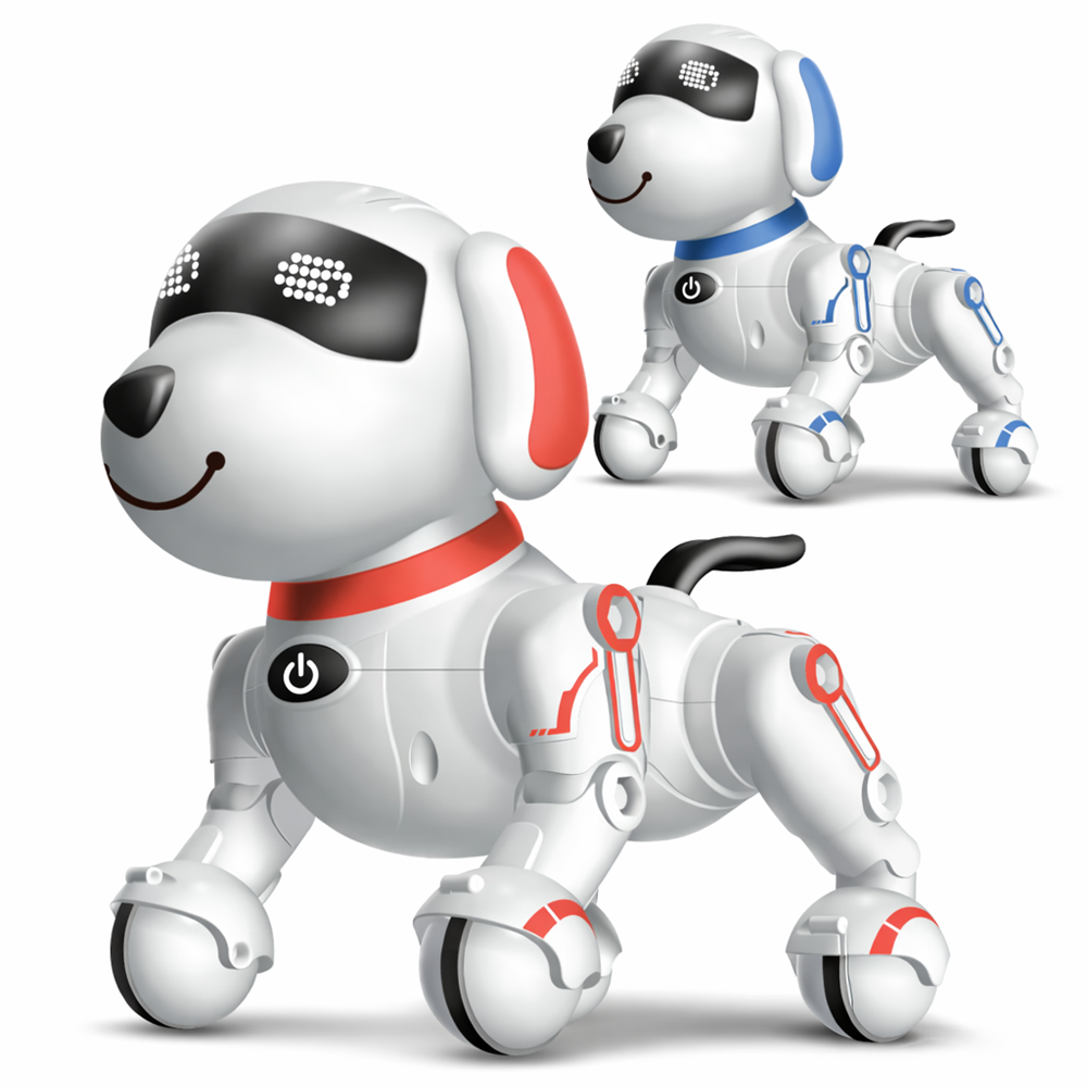 TurboTappancs piros távirányítós robot kutya – interaktív, hang- és fényeffektes, USB újratölthető okos kutyajáték 8 éves kortól (BBJ) 1