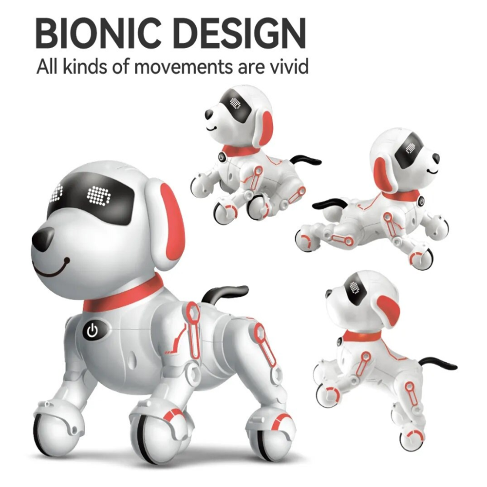 TurboTappancs piros távirányítós robot kutya – interaktív, hang- és fényeffektes, USB újratölthető okos kutyajáték 8 éves kortól (BBJ) 3
