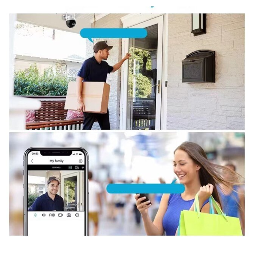 V380 vezeték nélküli smart wifi biztonsági kamera – HD IP megfigyelő kamera éjjellátóval, mobilalkalmazással és mozgásérzékeléssel (BBV) 4