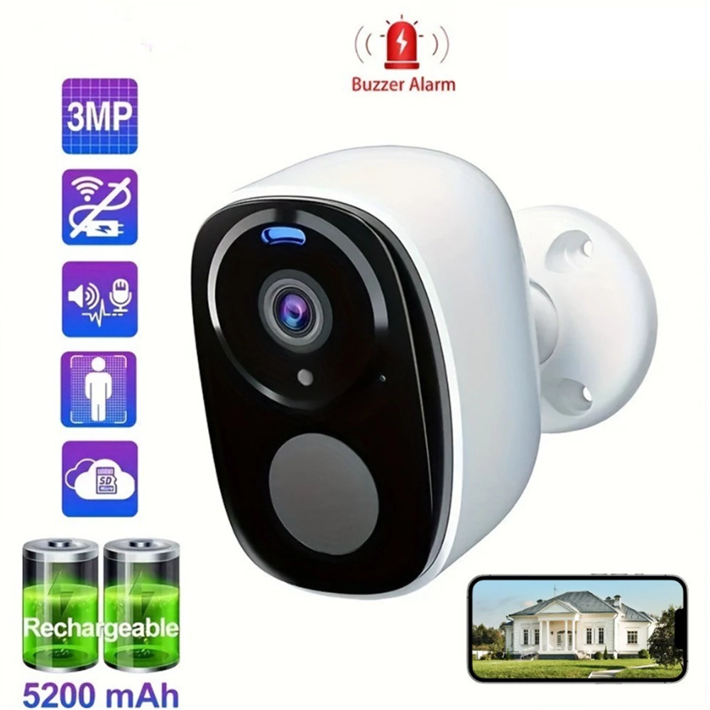 Wifi megfigyelőkamera akkumulátoros kivitelben – kültéri vezeték nélküli biztonsági kamera éjjellátással és mozgásérzékelővel 5