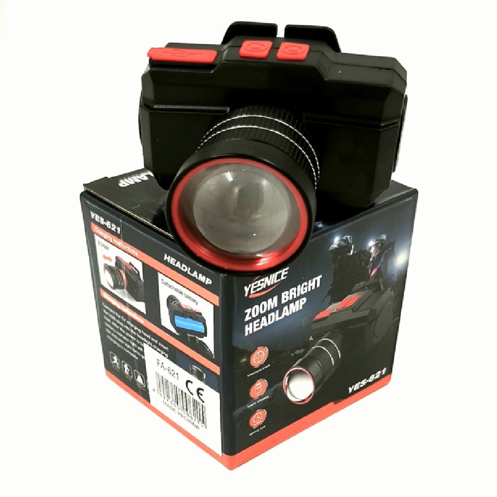Zoomolható LED fejlámpa újratölthető akkumulátorral nagy fényerővel 1