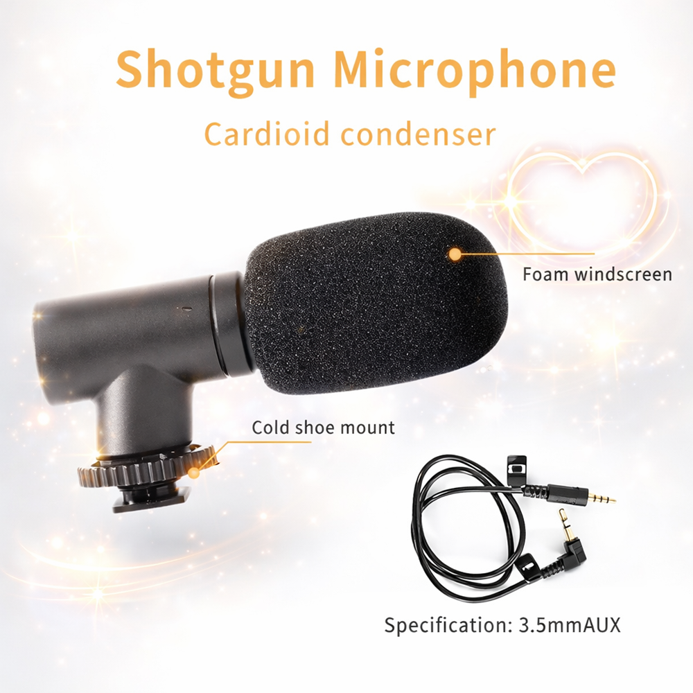 AY-49 videókészítő készlet – mobil videó és vlog készítő szett mikrofonnal, LED lámpával és állvánnyal 4