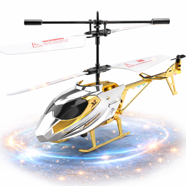 AirStorm RC távirányítós helikopter giroszkóppal – 2.5 csatornás játék helikopter gyerekeknek, arany-ezüst (BBJ) 1