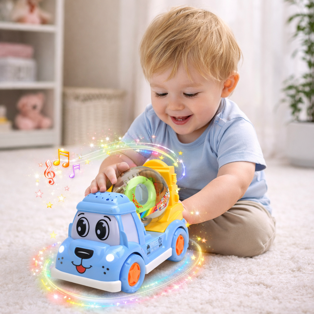 BetonBajnok betonkeverő világító kisautó – LED-es játék munkagép gyerekeknek, fényhatásokkal (BBJ) 2