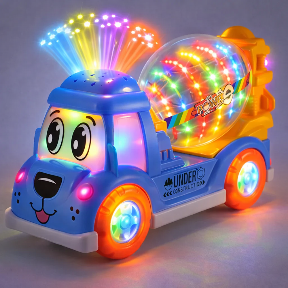 BetonBajnok betonkeverő világító kisautó – LED-es játék munkagép gyerekeknek, fényhatásokkal (BBJ) 3