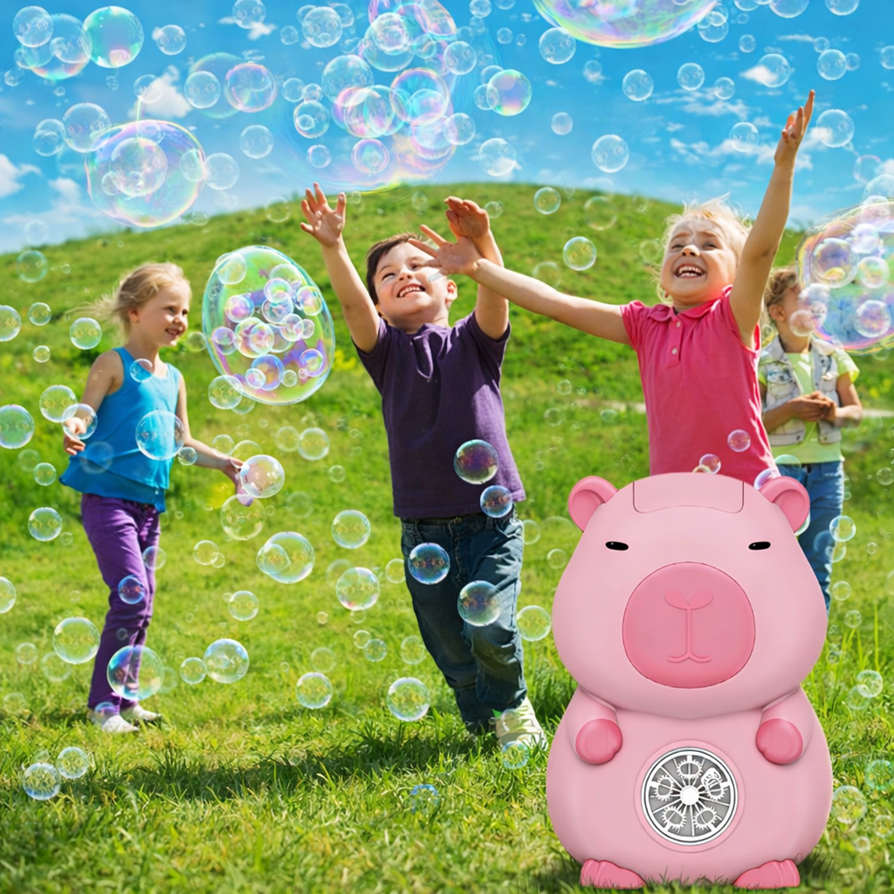Capybara buborékfújó pisztoly rózsaszín – automata buborékfújó játék gyerekeknek, szappanbuborék gép (BBJ) 2