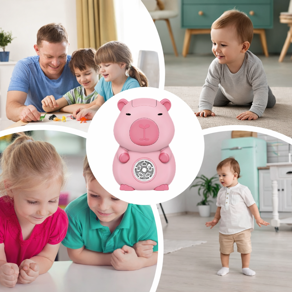 Capybara buborékfújó pisztoly rózsaszín – automata buborékfújó játék gyerekeknek, szappanbuborék gép (BBJ) 4