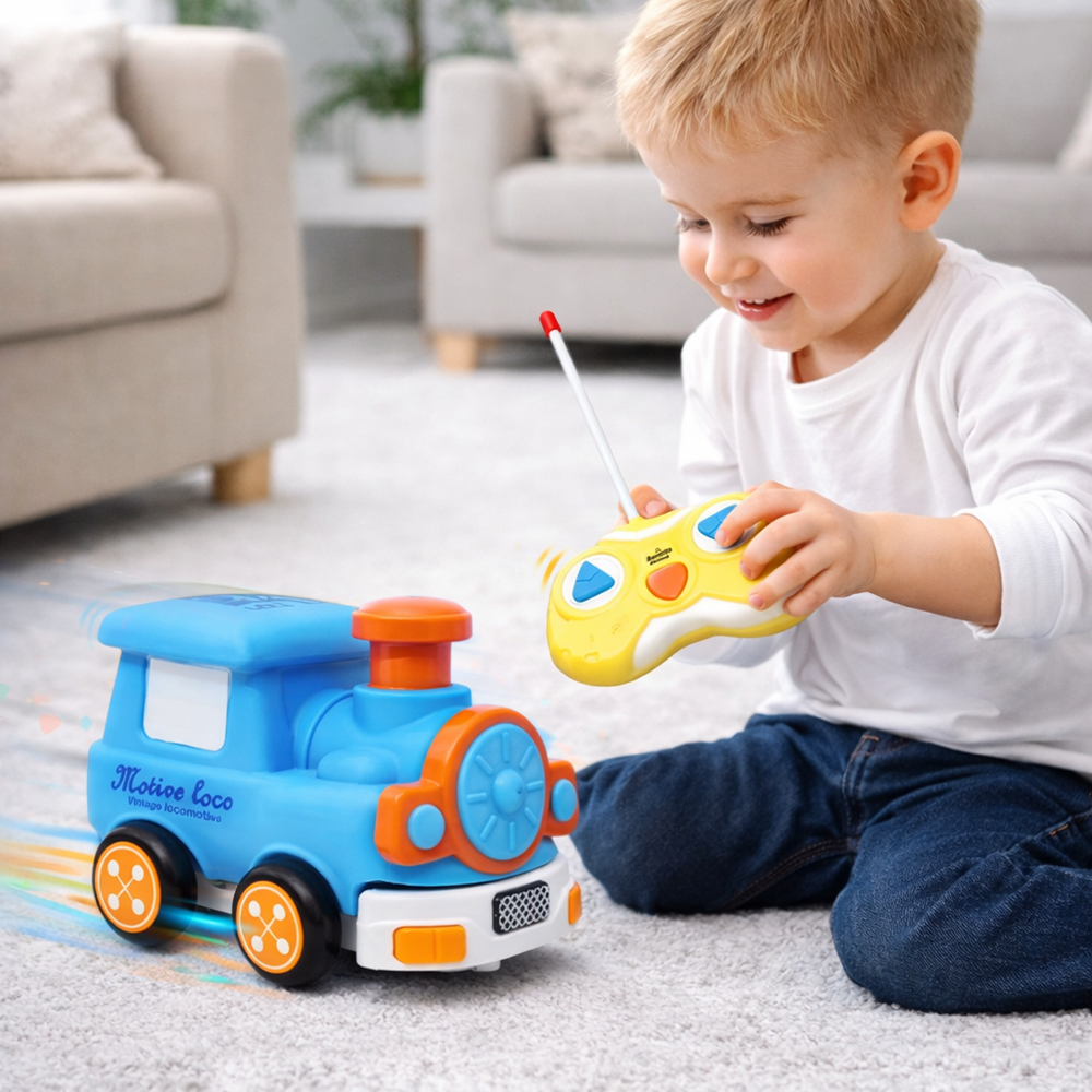 ChooChoo Buddy távirányítós játék vonat gyerekeknek – vidám RC mozdony kicsiknek, fejlesztő játék 13×10×11 cm (BBJ) 2