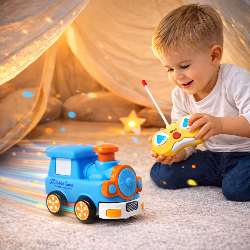 ChooChoo Buddy távirányítós játék vonat gyerekeknek – vidám RC mozdony kicsiknek, fejlesztő játék 13×10×11 cm (BBJ) 5