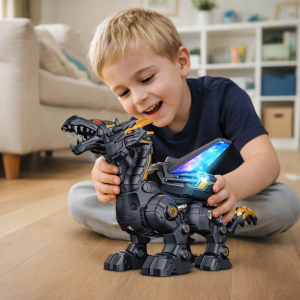 Cryptogon harci űrsárkány – kétfejű LED világító, hangos lépegető mechanikus robot játék (BBJ) - Image 2