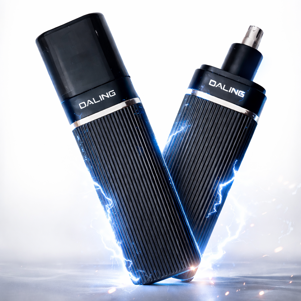 Daling DL-7111 férfi USB orrszőrnyíró – elektromos orr- és fülszőrnyíró trimmelő rozsdamentes acél pengével, fekete (BBD) 1