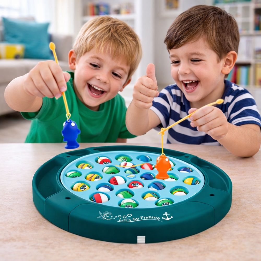 Dinoszauruszos horgászós játék forgó pályával – szórakoztató társasjáték gyerekeknek (FX) 2 (2)