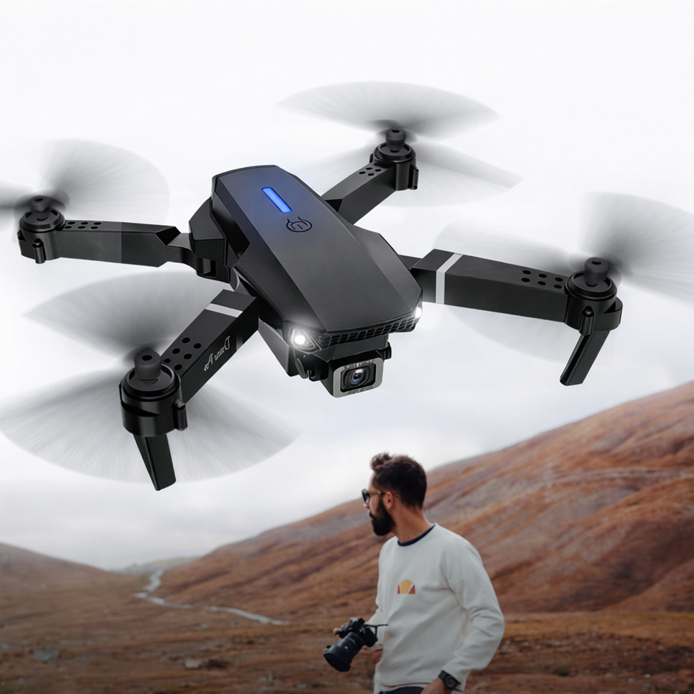 E88 Pro HD kamerás drón – 2.4 GHz-es távirányítós quadcopter élőképpel (BBV) 2