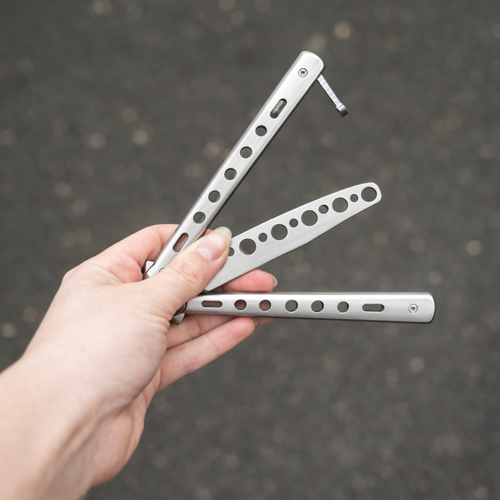 Él nélküli gyakorló pillangókés kezdőknek – ezüst (BBL) 2 (2)