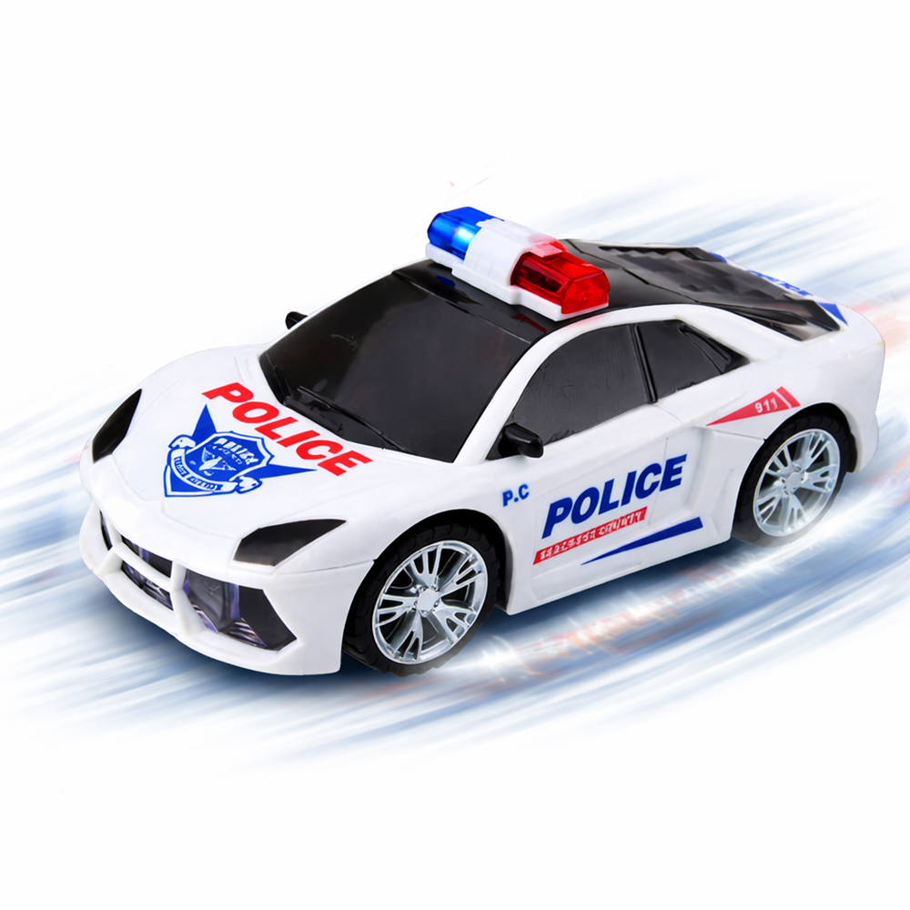 FlashCop interaktív rendőrautó – LED fényes, szirénás játék autó gyerekeknek, 18×9×7 cm (BBJ) 1